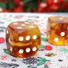 Dice Bakelite with Baltic Amber